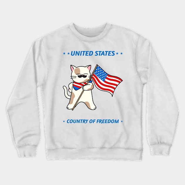 United States country of freedom Crewneck Sweatshirt by Purrfect Shop
